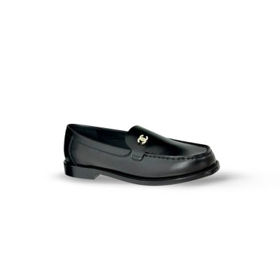 CHANEL ROUND TOE BUCKLE LOAFERS 